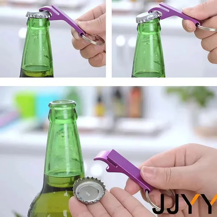 5 Stück bunte Bierflaschenöffner mit Schlüsselanhänger aus Metall von STONEGO in Multicolor - Bild 3