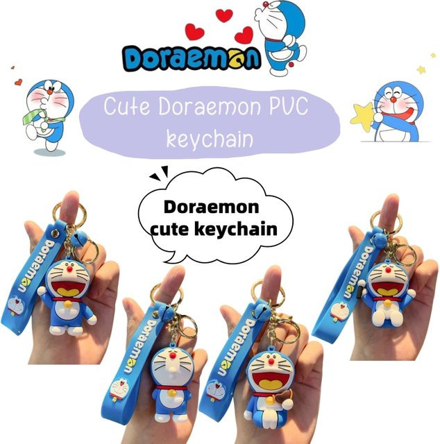 Bandai Doraemon Kreativer Schlüsselanhänger, PVC-Figur, Unisex - Bild 1