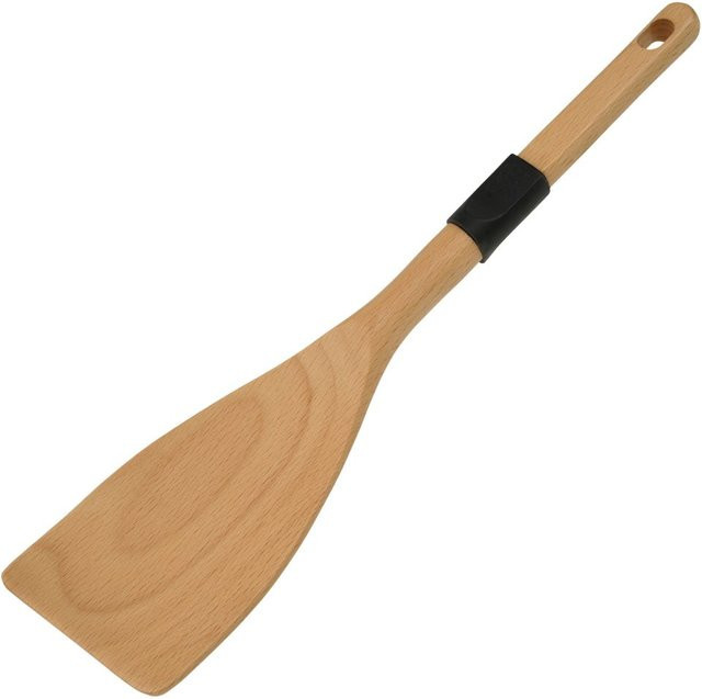Stanley Rogers Pfannenwender aus Silikon und Holz in Schwarz und Braun, Länge: 31 cm - Bild 1