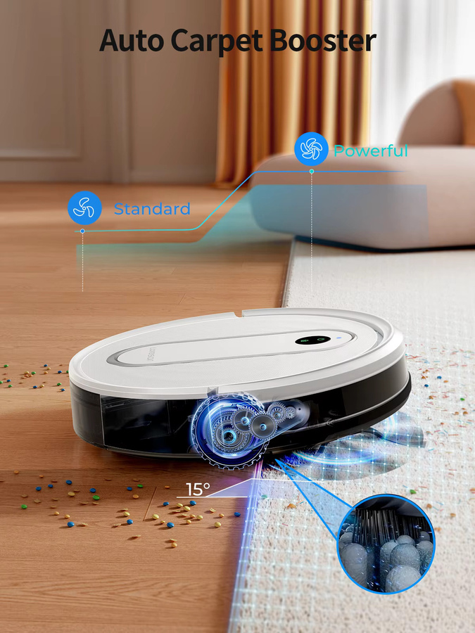 Laresar P10 Kabelloser Roboter-Staubsauger und Wischmopp mit 6000Pa Saugkraft, Gyro-Navigation und App-Steuerung in Weiß - Bild 4