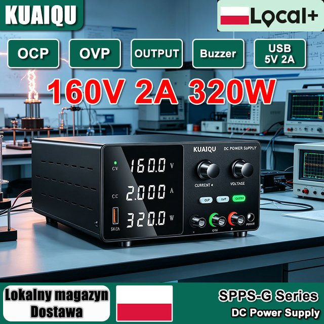 KUAIQU Einstellbares DC-Netzteil 320W Labornetzteil mit Spannungsregler 30V/60V in Schwarz - Bild 1