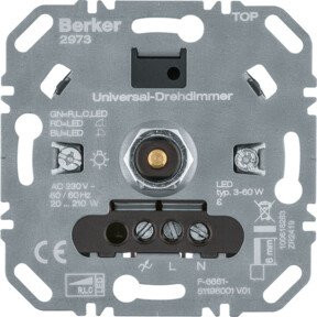 Berker Uni-Drehdimmer 2973 zur Lichtsteuerung für LED, R, L, C Ausführungen - Bild 1