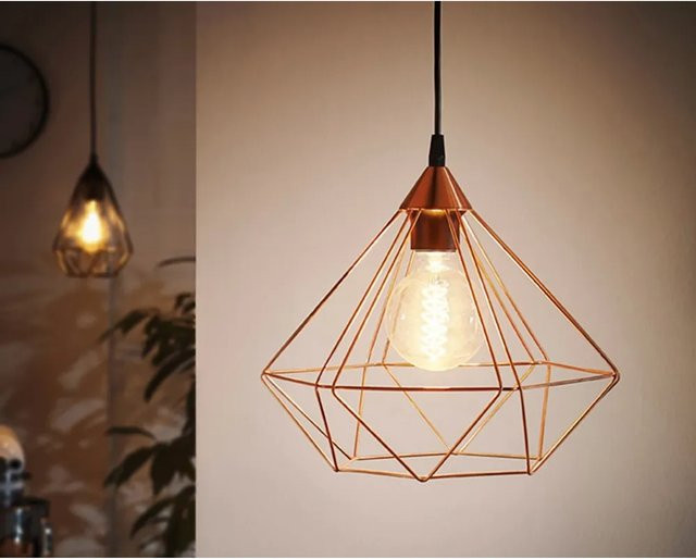 Eglo Pendelleuchte Tarbes in Kupfer mit Vintage-Look, Durchmesser: 32,5 cm - Bild 1