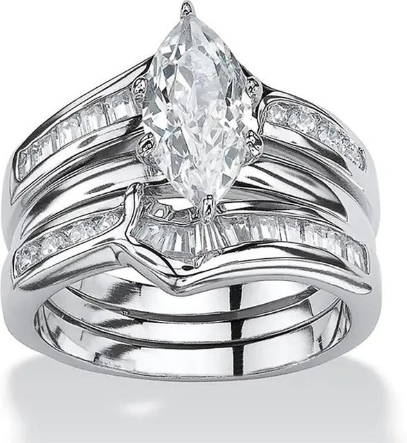Huitan Ring Set, Zirkonia, Silber, Damen - Bild 1
