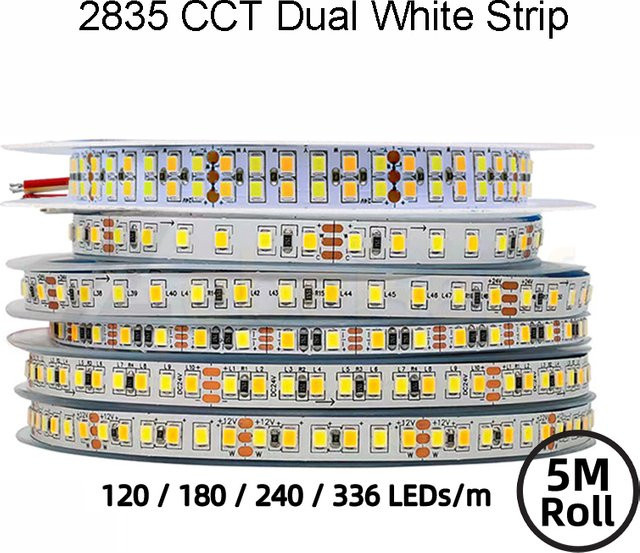 Teopek Zweifarbiges LED-Streifenlicht CCT dimmbar, 5 m Länge, Multicolour und Weiss - Bild 1
