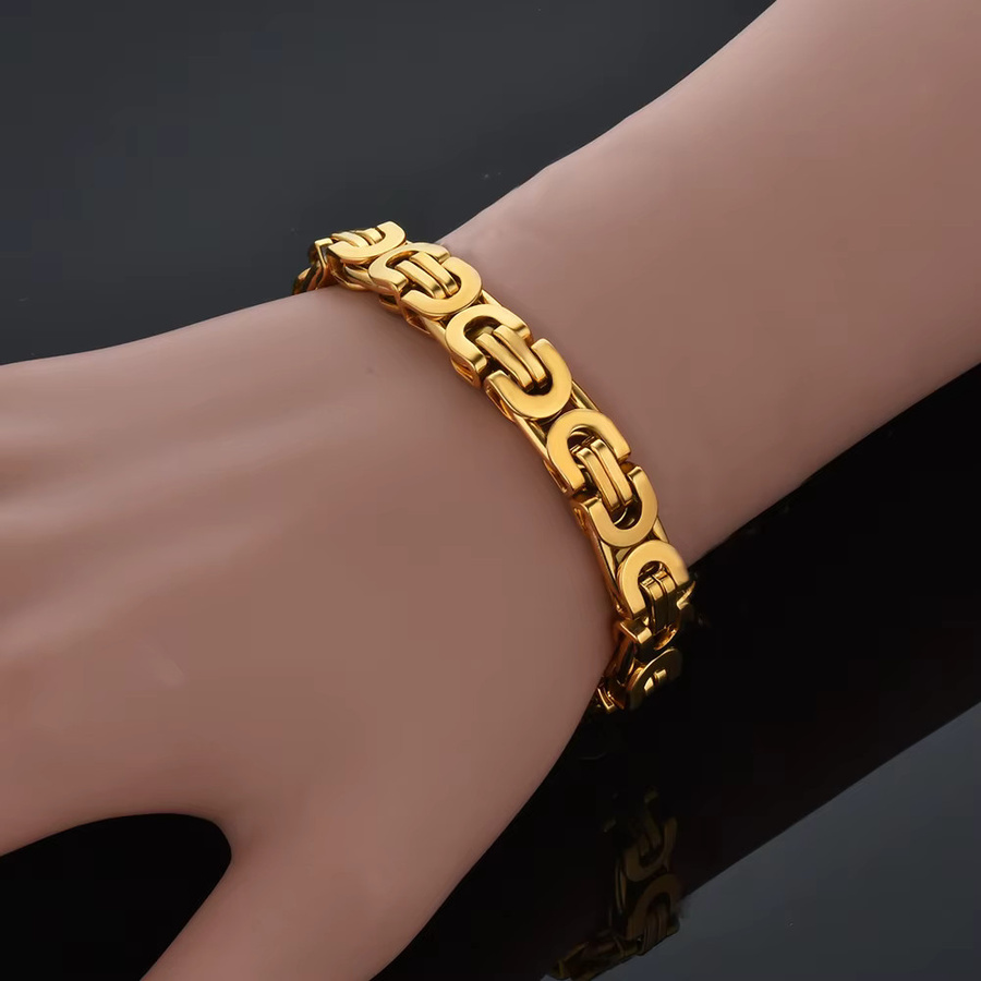 MAGIC ZONE Armband, Edelstahl, Gold, Herren, 8mm - Bild 2