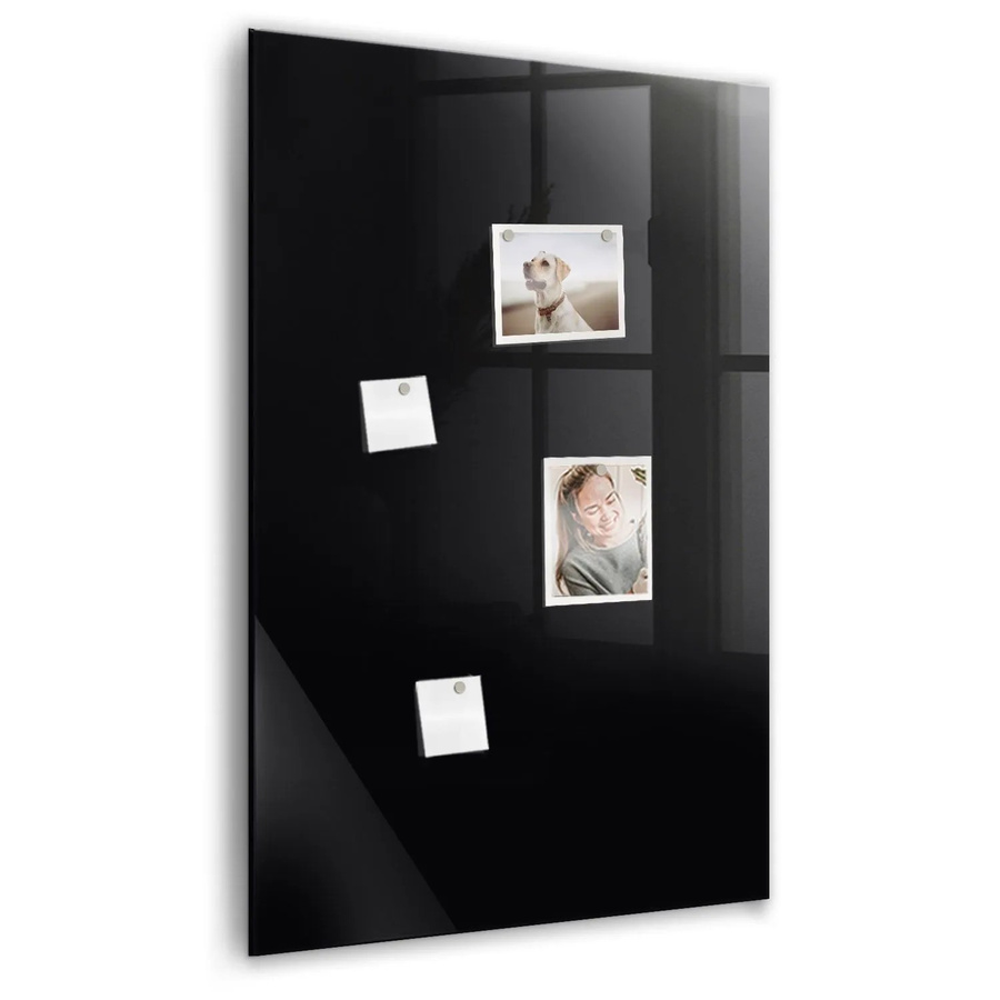 Tulup Magnettafel aus Glas in Schwarz, beschreibbar und magnetisch, Breite: 90 cm, Höhe: 60 cm - Bild 2