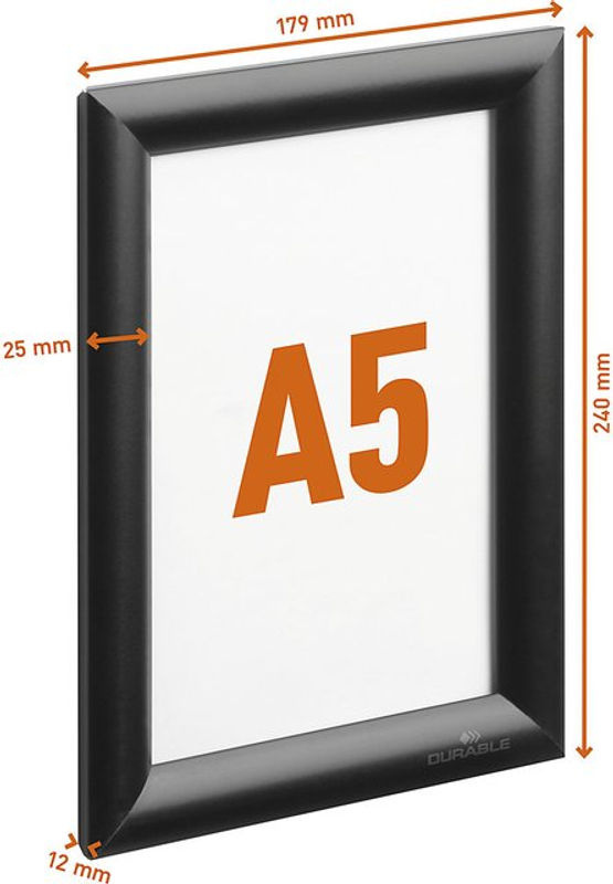 Durable Bilderwechselrahmen mit aufklappbarer Front in Schwarz für DIN A5 - Bild 2