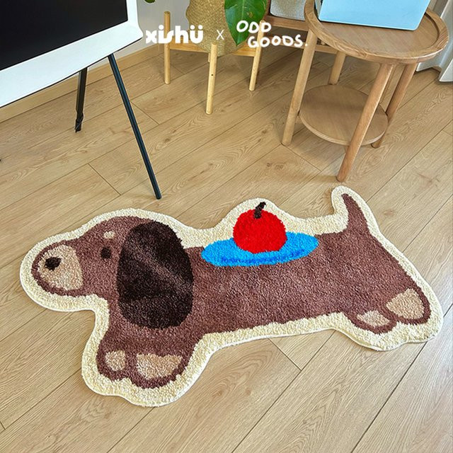VIKAMA Welpe-Teppich aus Kunstkaschmir für Schlafzimmer und Flur, B/T/H: 120 x 50 x 50 cm - Bild 1