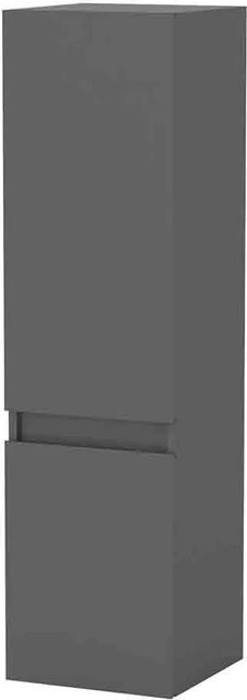 AICA Badezimmerschrank Aalst Hochschrank Matt Anthrazit mit 2 Türen und Softclose, Hängend, Breite: 110 cm - Bild 1