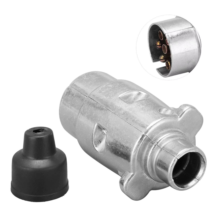 7-poliger LKW-Anhängerstecker aus Aluminiumlegierung für 12V-Elektrik in Silber - Bild 6
