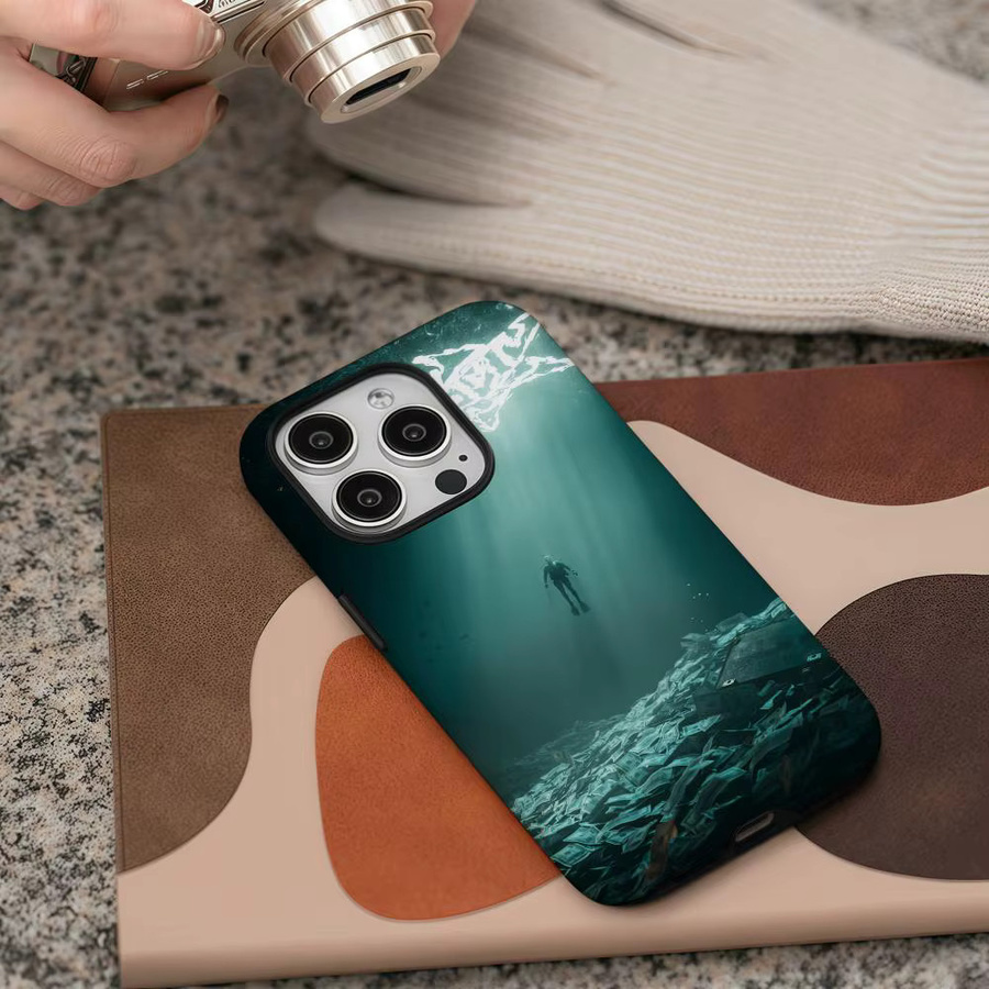 D-Dei V Unterwasser-Handyhülle für iPhone 17 16 15 14 13 12 Pro Max Plus mit glänzender HD-Doppelschicht-Flüssighartschale in Weiß - Bild 4