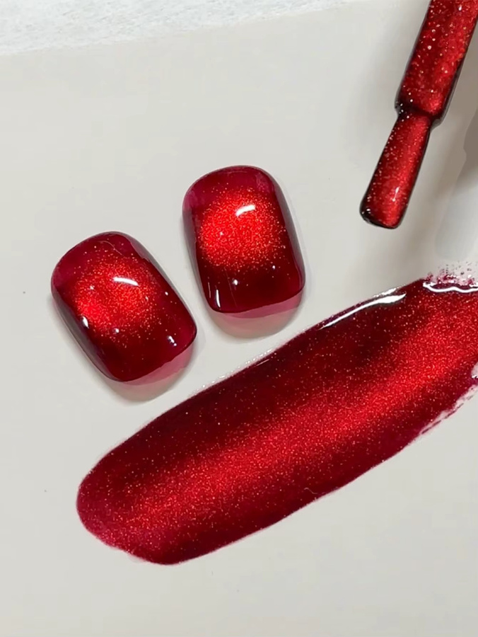 SJP Cat Eye Gel Nagellack, Rot, 15 ml - Bild 3