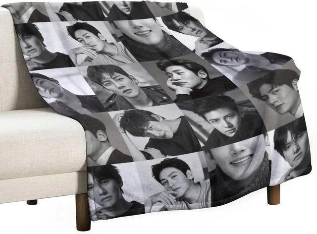Ji Chang Wook Collage Wohndecke Vintage für Babys, Patchwork-Design, Mehrfarbig, 75 x 90 cm - Bild 1