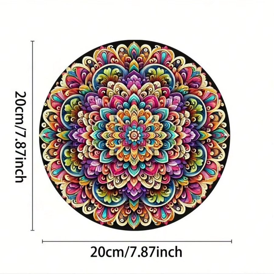 Dreamex Boho Blechschild Mandala Wandkunst aus Metall, Durchmesser: 20 cm, Mehrfarbig - Bild 2