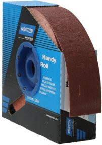 Norton Sparrolle R222 Schleifband für Metall und Holz, Körnung P80, Farbe Braun, Breite: 50 mm, Länge: 25 m - Bild 1