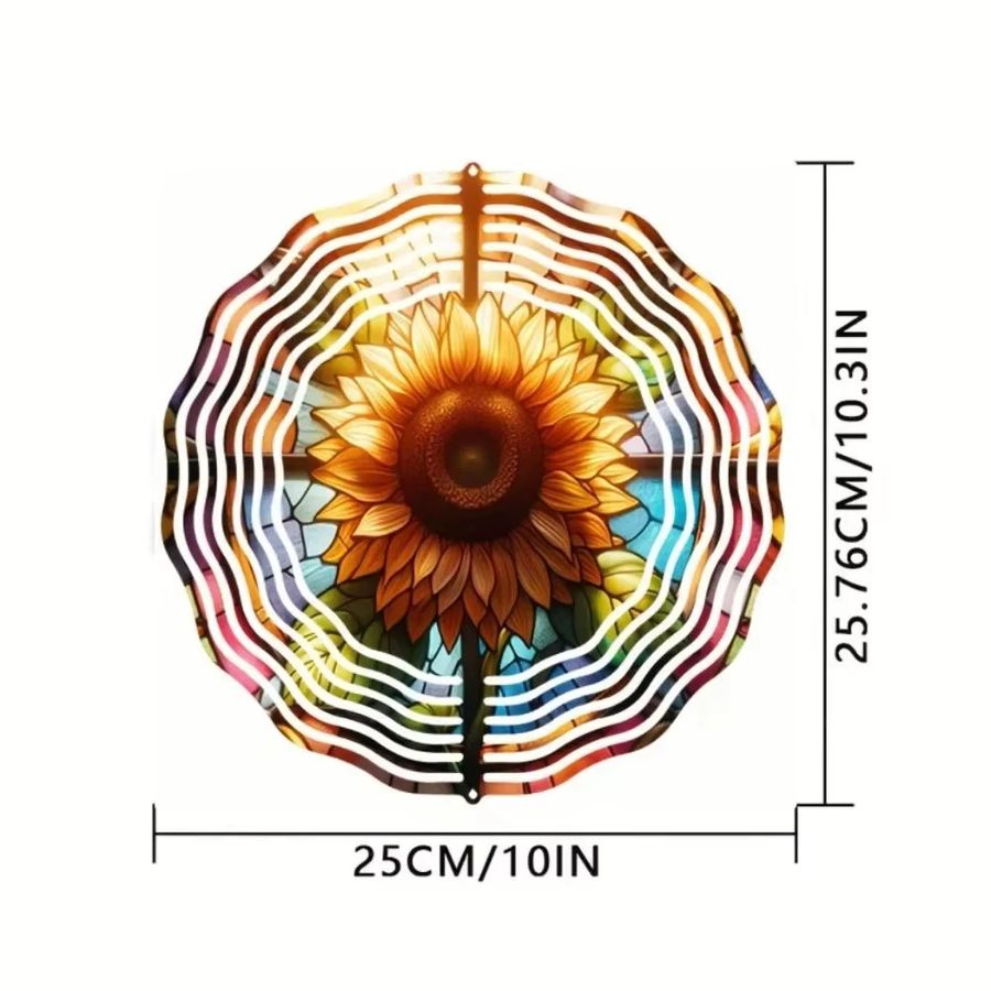 Moon Wizard Windspinner Mandala aus Metall mit bunten Blumen in Multicolor zum Aufhängen - Bild 2