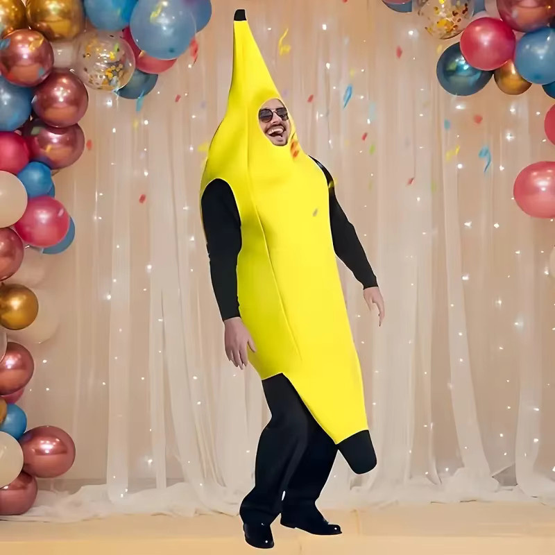 ZOBOTT Banane Cosplay Kostüm Anzug, Gelb, Obst, Unisex - Bild 2