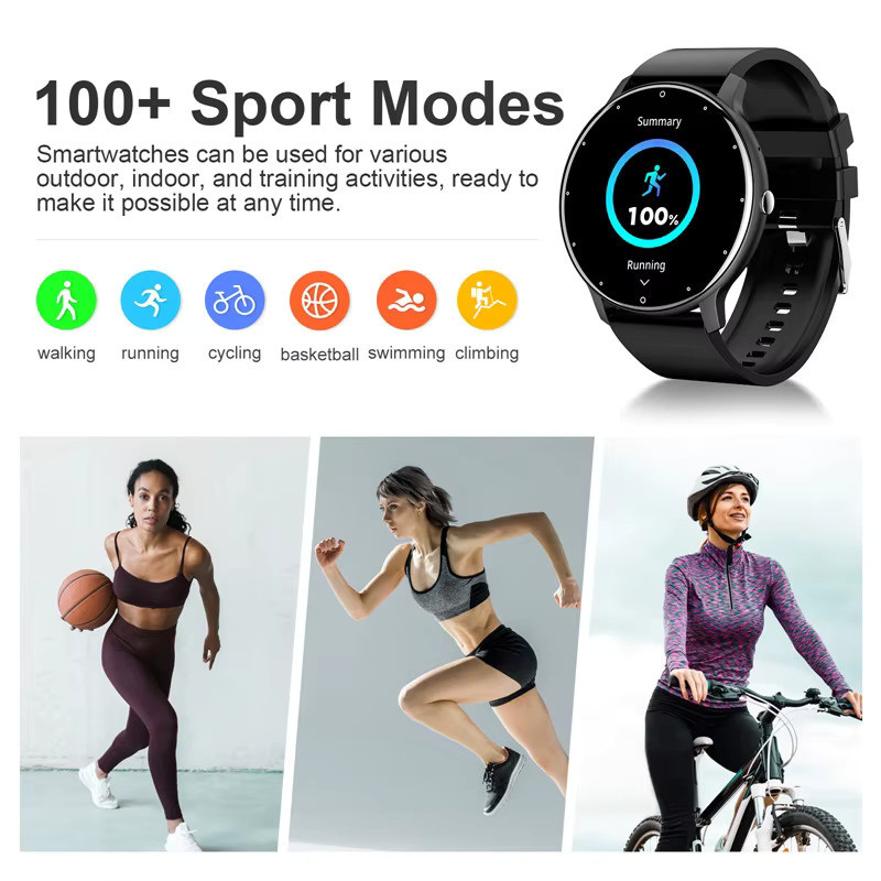 LIGE Smartwatch mit Bluetooth-Anruf und Touchscreen als Sport-Fitness-Tracker für Damen und Herren, wasserdicht, kompatibel mit Android und iOS, in Schwarz oder Pink - Bild 2