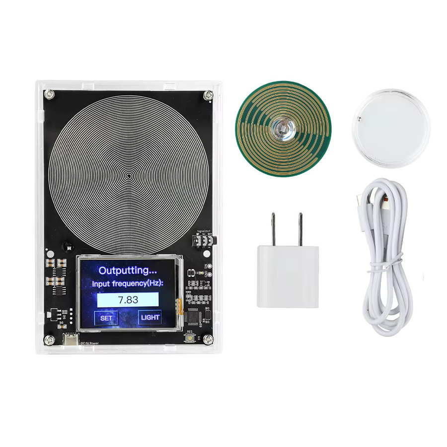 Gaqqee Schumann Wave Generator mit Farb-Touchscreen und Acrylgehäuse, einstellbare Frequenz 0,01–99999 Hz, DC 5V, Typ-C-Schnittstelle - Bild 1