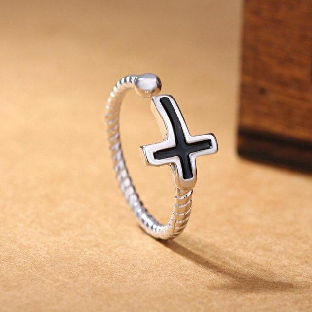 Ring 925 Sterling Silber, Kreuzform Twist Seil, Unisex - Bild 1