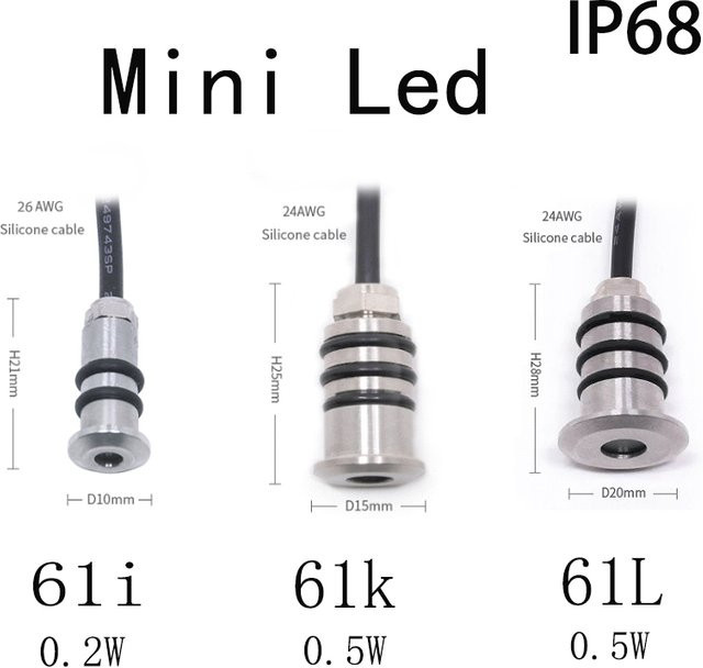 Ohlite Mini LED Outdoor Einbaustrahler IP68 Wasserdicht 12V 0,5W Garten Weg Licht - Bild 1