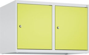 C+P Aufsatzschrank 7035/0024 mit Zylinderschloss und 2 Abteilen, B/H/T: 50 x 80 x 50 cm, Lichtgrau/Clowngrün - Bild 1