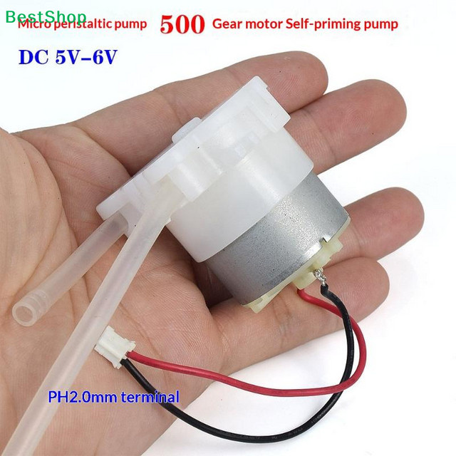 HELTC Mikro-Peristaltikpumpe mit DC 5V-6V Getriebemotor, selbstansaugende Flüssigkeitspumpe für DIY-Projekte, Weiß - Bild 1
