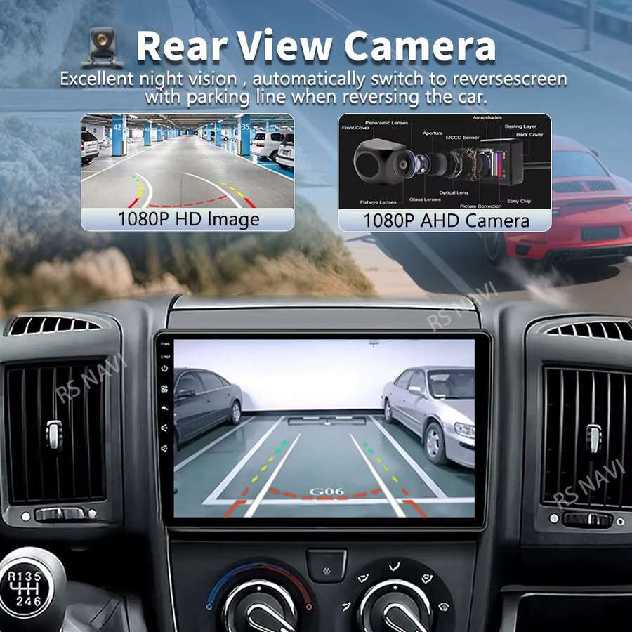 RSNAVI Android 16 Autoradio mit Wireless Carplay und Android Auto, 4G Bluetooth, Schwarz, passend für Fiat Ducato, Peugeot Boxer und Citroen Jumper (2006-2022) - Bild 2