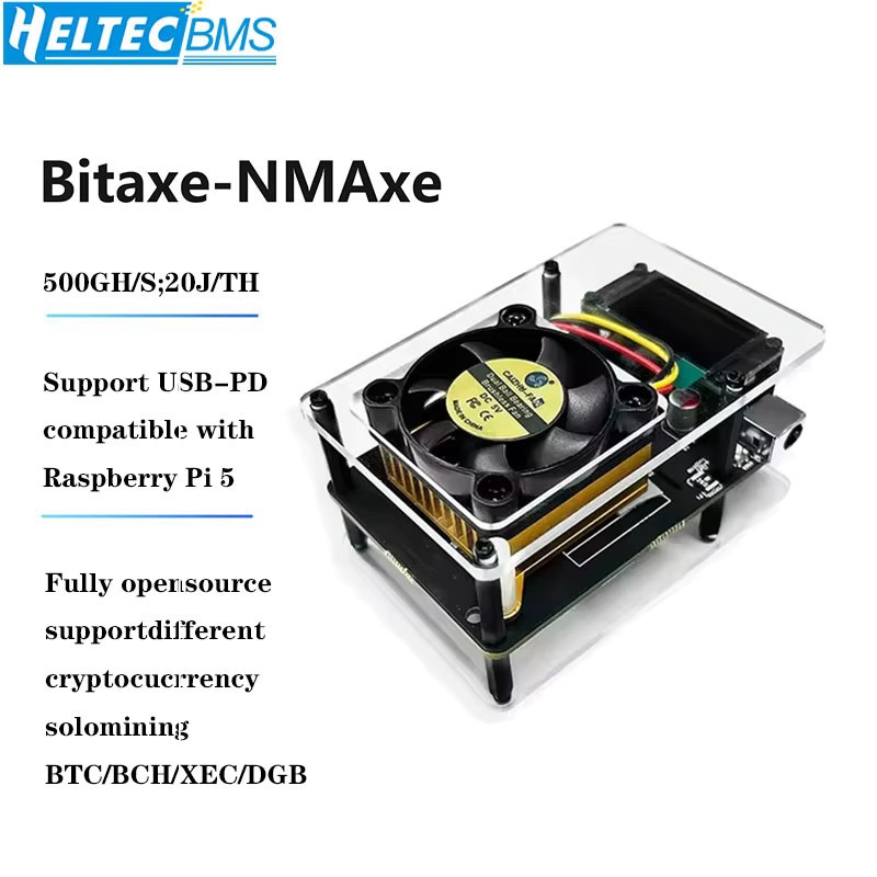 Bitaxe NMAxe Bitcoin Miner von Heltec Automation mit 500GH/S, BM1366 ASIC-Chip und Display, Open-Source Solo Lottery Miner für den Heimgebrauch - Bild 2
