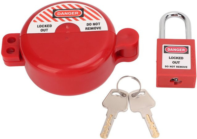 TOMTOP Lockout-Tagout-Ventilschloss mit Sicherheitsvorhängeschloss in Rot - Bild 1