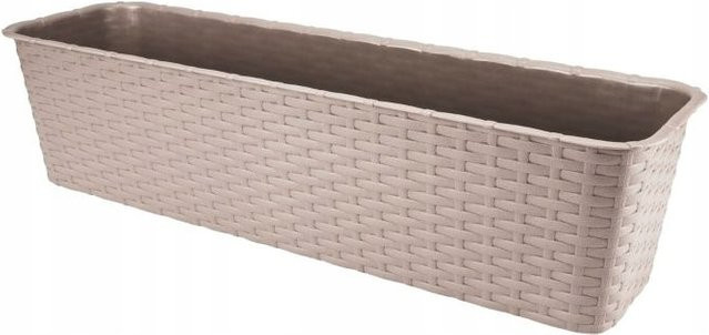 Balkonkasten Galicja in Beige mit Rattan-Optik, Breite: 60 cm - Bild 1