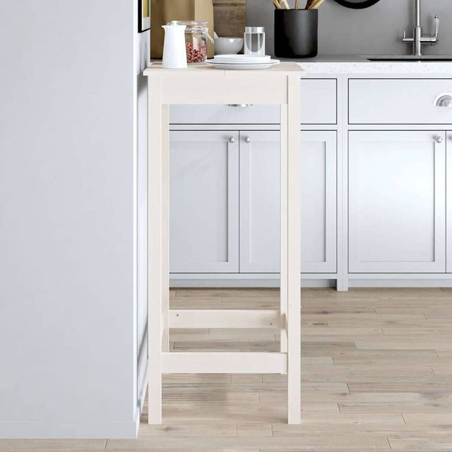 MobelMall Bartisch aus Kiefer Massivholz in Weiß, Rustikaler quadratischer Stehtisch B/T/H: 50 x 50 x 110 cm - Bild 1