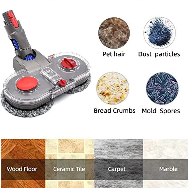 Elektrisches Moppkopf-Kit für Dyson v7 v8 v10 v11 v15 Staubsauger mit Wasserbehälter und Reinigungstuch, B/T/H: 34,0 x 30,0 cm - Bild 3