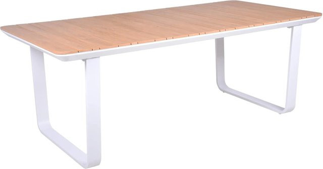 DELUKE Gartentisch KLAUS aus Kunststoff und Aluminium in Braun, wetterfester Terrassentisch für Garten und Balkon, B/T/H: 200 x 100 x 75 cm - Bild 1