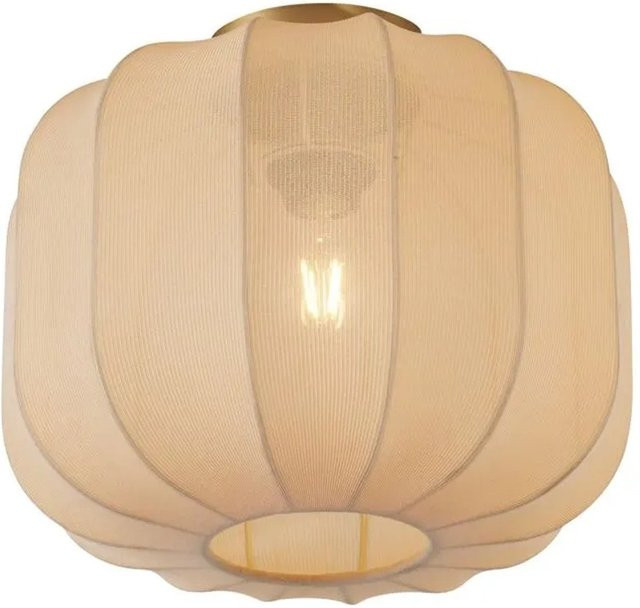 QAZQA Japandi Deckenleuchte Pluni in Gold mit beigem Schirm - Bild 1
