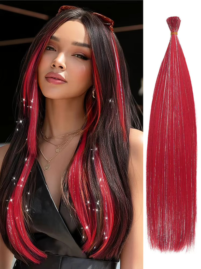 MEIZIXIU I-Tip-Haarverlängerungen, synthetisch, 50 Stränge, Damen - Bild 6