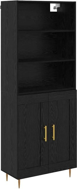vidaXL Highboard Set 2 Stück Wandmontiert in Schwarz und Eichen-Optik aus Holzwerkstoff - Bild 1