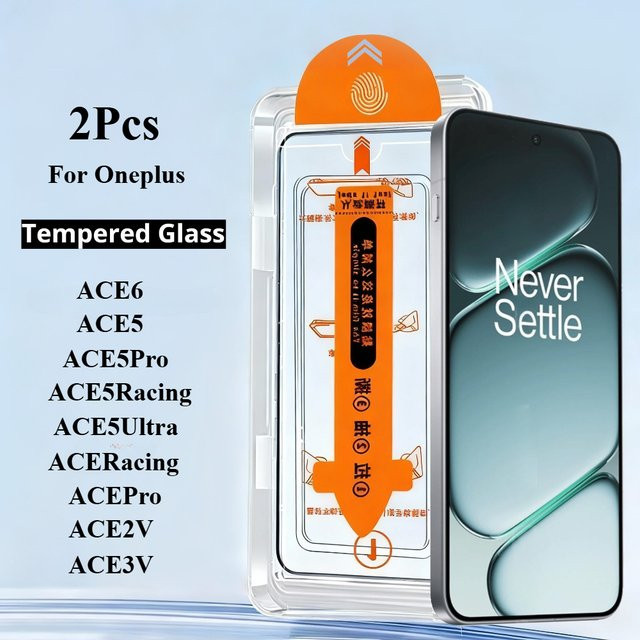 2 Stück OnePlus ACE 6 5 Pro ACE 5 Ultra Racing Displayschutzfolie aus gehärtetem Panzerglas, transparent - Bild 1