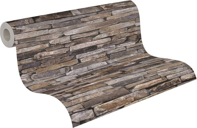 A.S. Création Vliestapete in Beige, Blau und Braun mit modernem abstrakten Naturdesign, B/H: 53 x 1005 cm - Bild 1