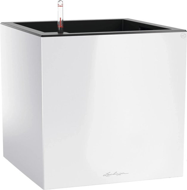 Lechuza Pflanzgefäß Canto Premium Würfel in Weiß Hochglanz, B/T/H: 40 x 40 x 40 cm - Bild 1