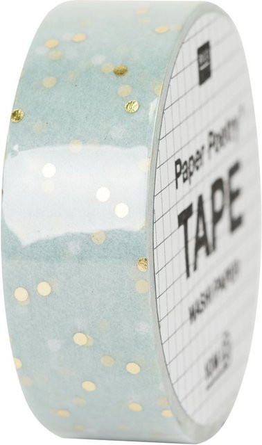 Rico Design Washi Tape Paper Poetry Punkte in Mint und Gold, Breite: 1,5 cm, Länge: 10 m - Bild 1