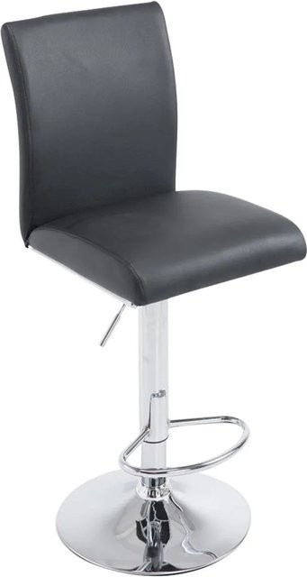 DELUKE Barhocker BIRID in Schwarz aus Kunstleder, höhenverstellbarer Barstuhl mit Lehne und 360-Grad-Drehfunktion, B/T/H: 38,5 x 47 x 95 cm - Bild 1