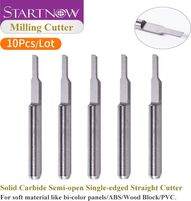Startnow Wolframkarbid-Schaftfräser-Set flachbodige CNC-Werkzeuge in Silber - Bild 1