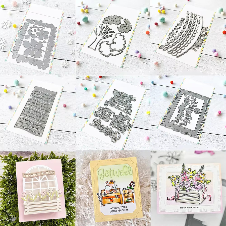 Evergreen Tree Foliage Frame Wellness Wishes Metall-Stanzform in Silber für DIY-Karten, Scrapbooking und Dekoration - Bild 1