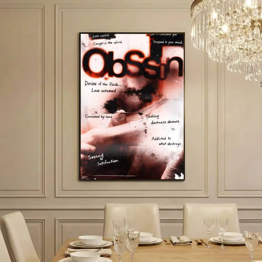 Obsession Film 2026 Vintage Poster Wandkunst aus weißem Kraftpapier im Gothic Horror Stil - Bild 4