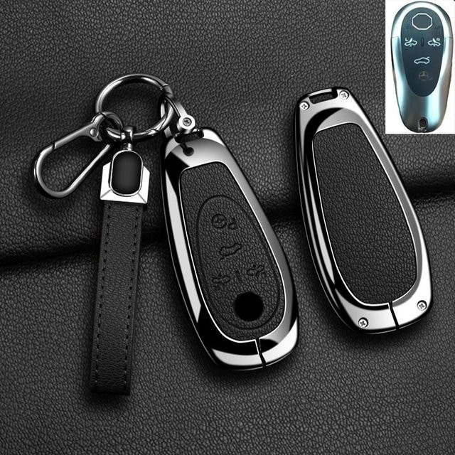 Schutzhülle für Morris Garages MG Cyberster Smart Key Fob aus Zinklegierung und echtem Leder in Schwarz von YTO automobile parts - Bild 1