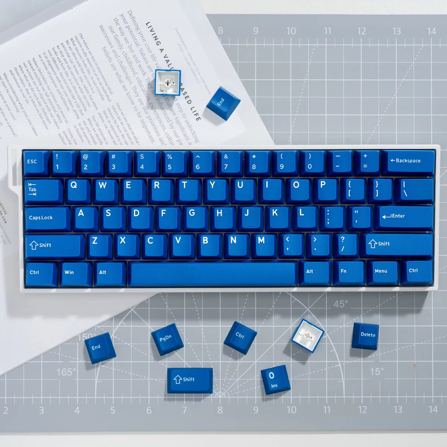 FSWHBY 117 Tasten Keycaps im Cherry-Profil in Blau und Rot aus PBT mit Double-Shot Technologie für mechanische Tastaturen mit Gateron oder Cherry MX Schaltern - Bild 3