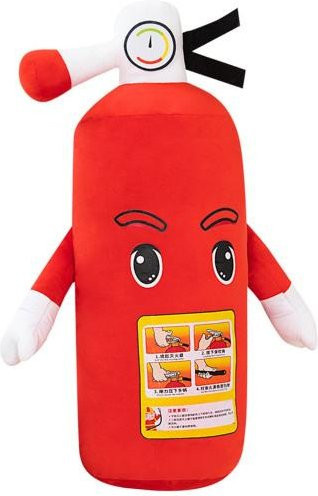 Cartoon Feuerlöscher Plüschtier in Rot als zylindrisches Nacken- und Rückenkissen aus Spandex und Polyester - Bild 1