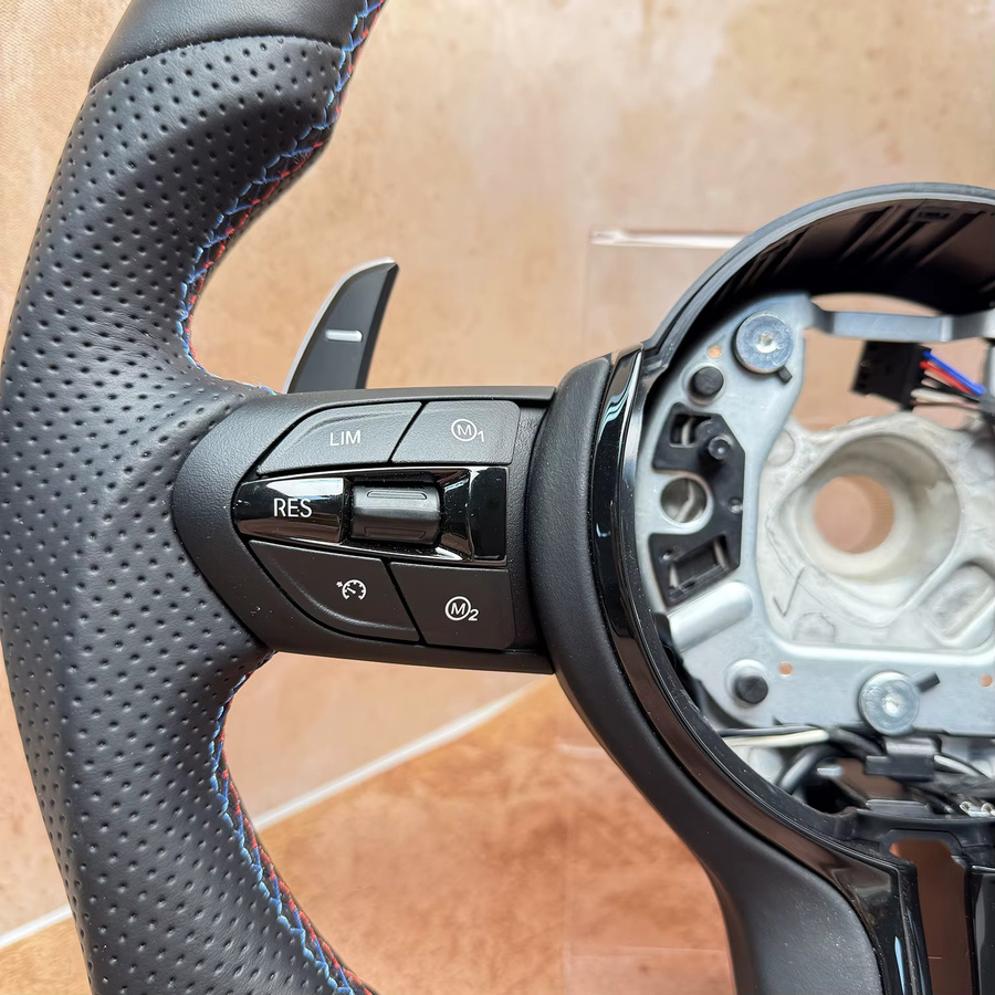 M Sport Lenkrad im M3 Look mit Schaltwippen für BMW F30 F32 F36 3er und 4er Serie, Schwarz, ohne Airbag - Bild 6